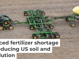 A farmer in Michigan spreads liquid fertilizer on a field. Jim West/UCG/Universal Images Group via Getty Images